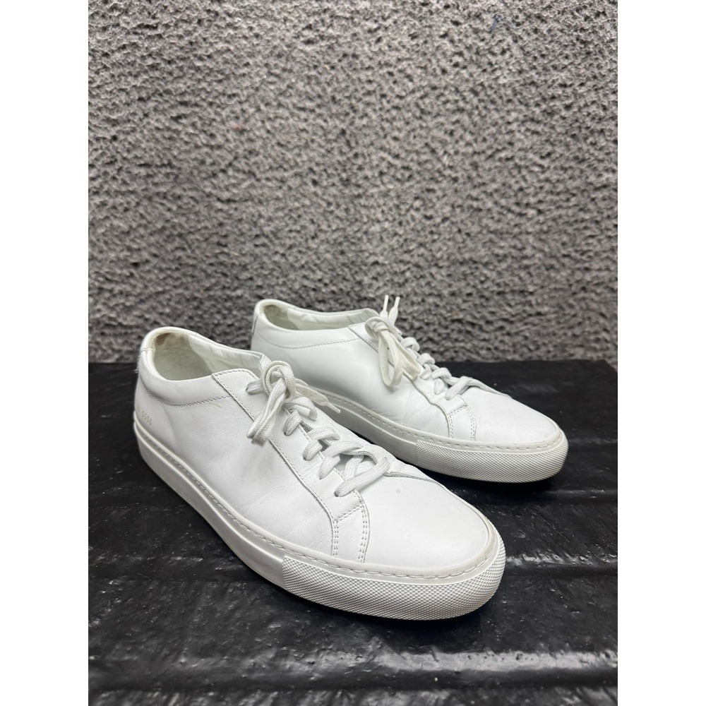 Common Projects Original Leather Achilles Lace Up Sneakers White Mens Size 42 EU